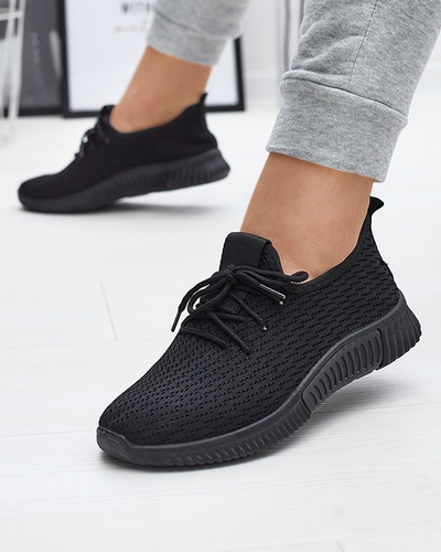 Royalfashion Czarne damskie materiałowe buty sportowe Vobbu