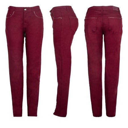 Bordowe jeansy PLUS SIZE - Spodnie