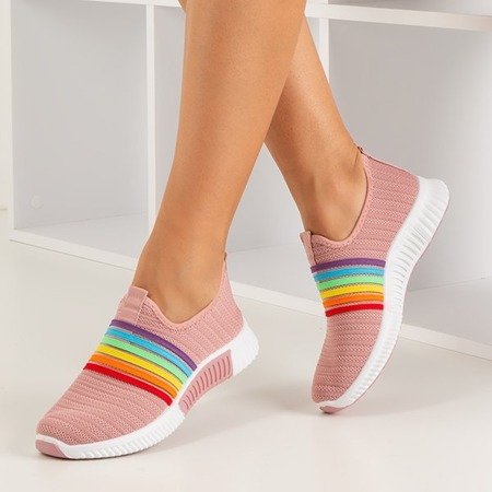 Ciemnoróżowe sportowe buty damskie typu slip - on Sweet Rainbow - Obuwie