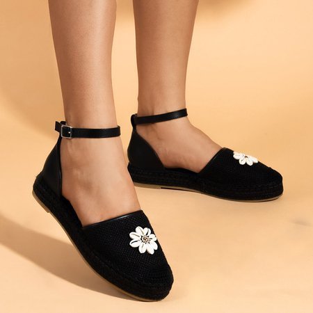 Czarne damskie sandały a'la espadryle na platformie Maybel - Obuwie