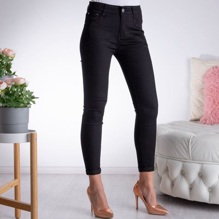 Czarne jeansowe rurki - Obuwie
