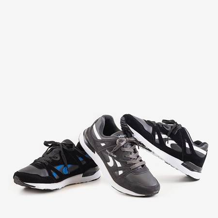 Czarno-niebieskie męskie sportowe buty Huwo - obuwie