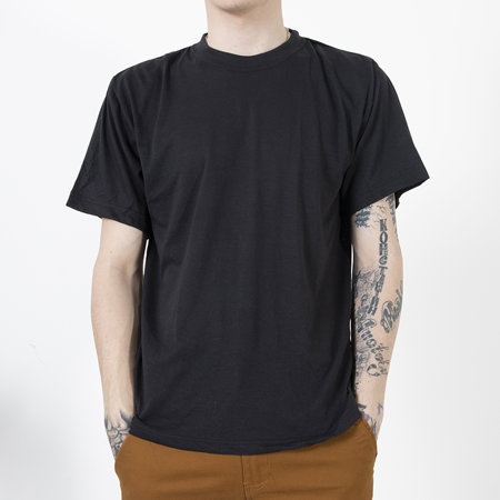 Czarny bawełniany t-shirt męski - Odzież