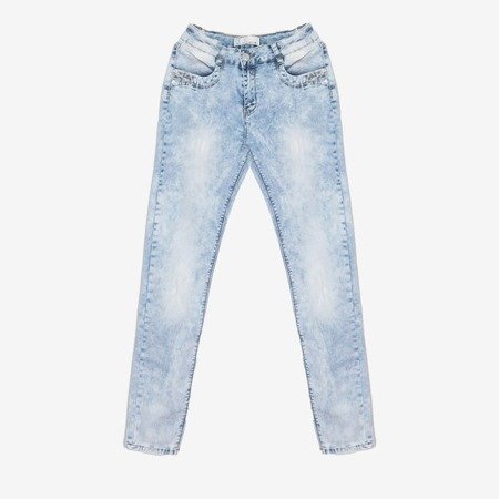 Jasnoniebieskie damskie rurki jeansowe - Odzież 