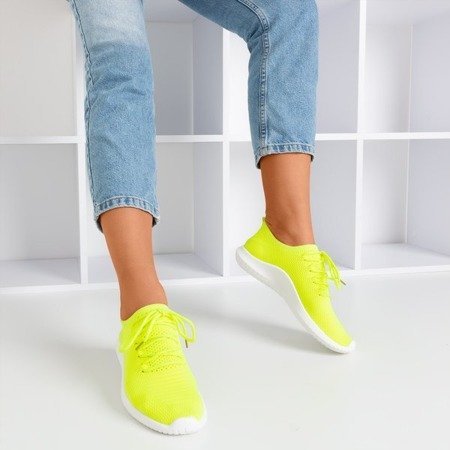 Neonowe żółte sportowe buty damskie Noven - Obuwie