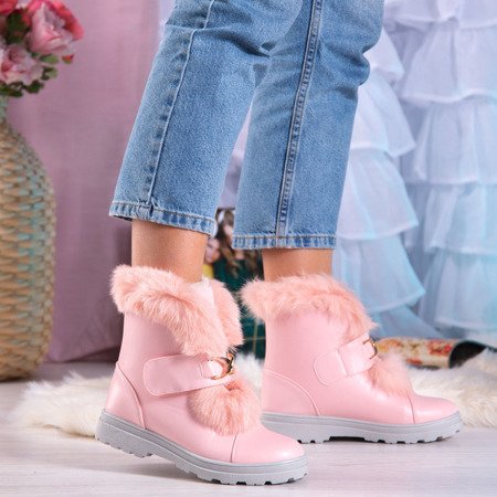 Różowe buty a'la śniegowce z futerkiem All About You - Obuwie