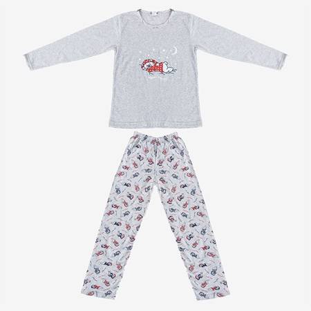 Szara chłopięca piżama z printem - Odzież