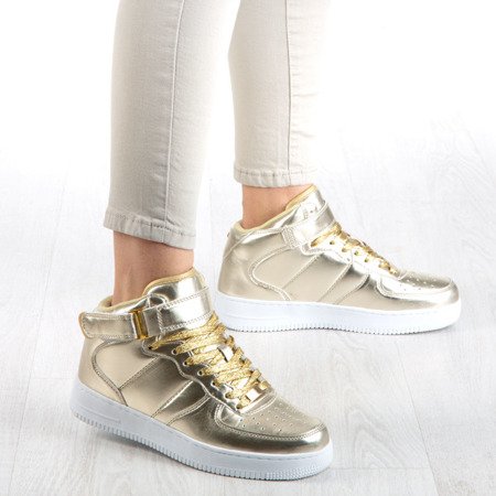 Złote wysokie buty sportowe na platformie Tiny Dancer - Obuwie