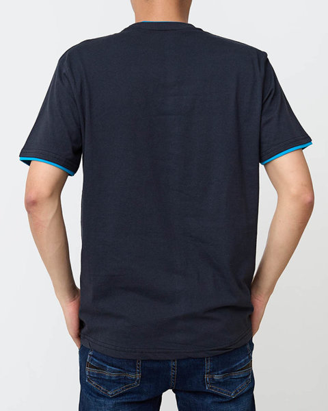 Bawełniany męski t-shirt  w granatowym kolorze Odzież