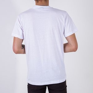 Biała bawełniana koszulka męska - Odzież
