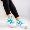 Białe buty sportowe z niebieskimi wstawkami Polerine - Obuwie