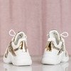 Białe buty sportowe ze złotymi wstawkami Irrmessia - Obuwie