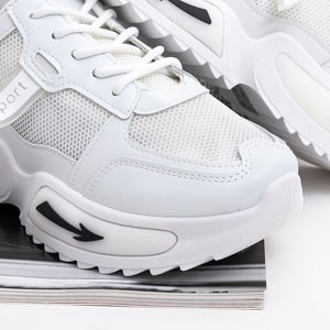 Białe damskie buty sportowe na grubej podeszwie Cerina - Sportowe