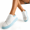 Białe damskie buty sportowe z niebieskimi wstawkami Gulio - Obuwie