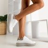 Białe damskie buty sportowe z szarymi wstawkami Gulio - Obuwie
