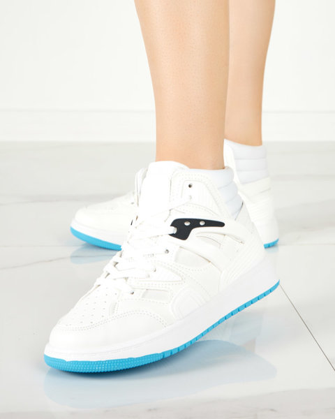 Białe damskie buty sportowe za kostkę Gisore - Obuwie