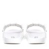 Białe klapki z kryształkami Retana - Obuwie