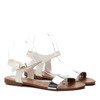 Białe metaliczne sandały Rozzets - Obuwie
