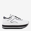 Białe sportowe buty damskie na grubej platformie z czarnymi wstawkami Savss - Obuwie