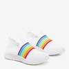 Białe sportowe buty damskie typu slip - on Rainbow - Obuwie