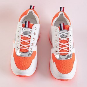 Białe sportowe buty damskie z kolorowymi wstawkami Fiskins - Obuwie