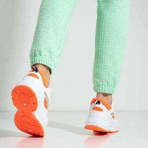 Białe sportowe buty damskie z kolorowymi wstawkami Fiskins - Obuwie