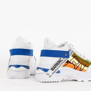 Biało - niebieskie sportowe sneakersy damskie Holorico - Obuwie