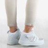 Biało - srebrne wysokie buty sportowe na platformie Tiny Dancer - Obuwie