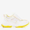 Biało - żółte sportowe sneakersy damskie Balgra - Obuwie