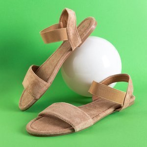 Brązowe damskie sandały eko-zamsz Sprandu - Obuwie