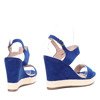 Ciemnoniebieskie sandały na koturnie Stella- Obuwie