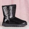 Czarne buty a'la śniegowce z cekinami Sweet Mermaid - Obuwie