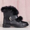 Czarne buty a'la śniegowce z futerkiem Wisconsin - Obuwie