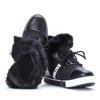 Czarne buty sportowe z futerkiem Gracelyn- Obuwie