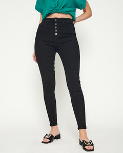 Czarne jeansy damskie rurki - Odzież