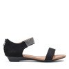 Czarne sandały na niskiej koturnie Acellia - Obuwie