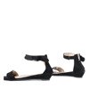 Czarne sandały na niskiej koturnie Aza - Obuwie