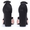 Czarne sandały na słupku z różowym paseczkiem Delilah - Obuwie