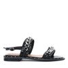 Czarne sandały ze srebrnymi łańcuszkami Manuelita - Obuwie