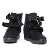 Czarne sneakersy na krytym koturnie Eleanor - Obuwie
