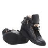 Czarne sneakersy na krytym koturnie LU BOO- Obuwie