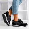 Czarne sportowe buty damskie na krytym koturnie Lyseria - Obuwie