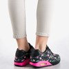 Czarne sportowe buty damskie z kwiatowym printem Full Bloom - Obuwie