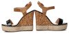 Czarno-brązowe sandały na koturnie - Obuwie