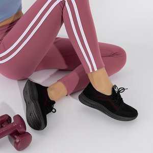 Czarno-czerwone damskie sportowe buty Mihr - Obuwie
