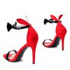 Czarno-czerwone sandały z kokardą Rokarde - Obuwie