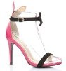 Czarno-różowe sandały z kokardą Kokerdene - Obuwie