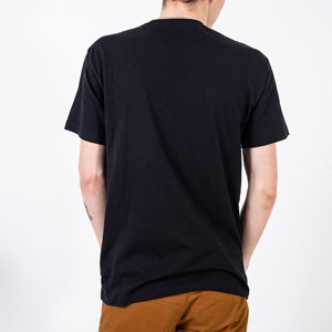 Czarny męski t-shirt z bawełny - Odzież