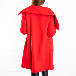 Czerwona damska kurtka oversize- Odzież