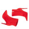 Czerwone botki na szpilce z dżetami Audrey - Obuwie